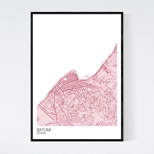 Batumi City Map Print