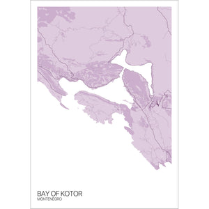 Map of Bay of Kotor, Montenegro