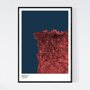 Beirut City Map Print