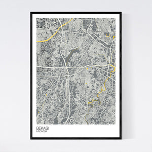 Bekasi City Map Print