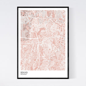 Map of Bekasi, Indonesia