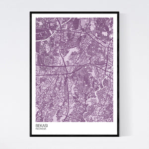 Bekasi City Map Print