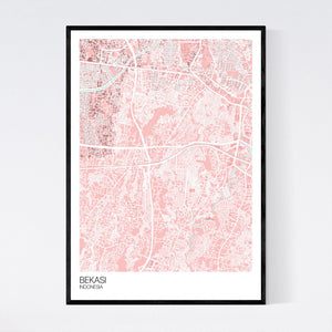 Bekasi City Map Print
