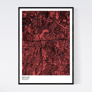 Bekasi City Map Print