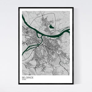 Belgrade City Map Print
