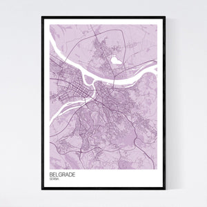 Belgrade City Map Print
