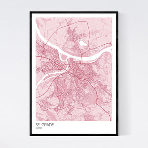 Belgrade City Map Print