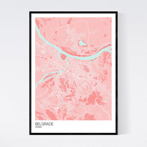 Belgrade City Map Print