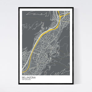 Bellinzona City Map Print