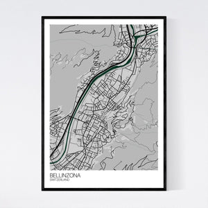 Bellinzona City Map Print