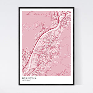 Bellinzona City Map Print
