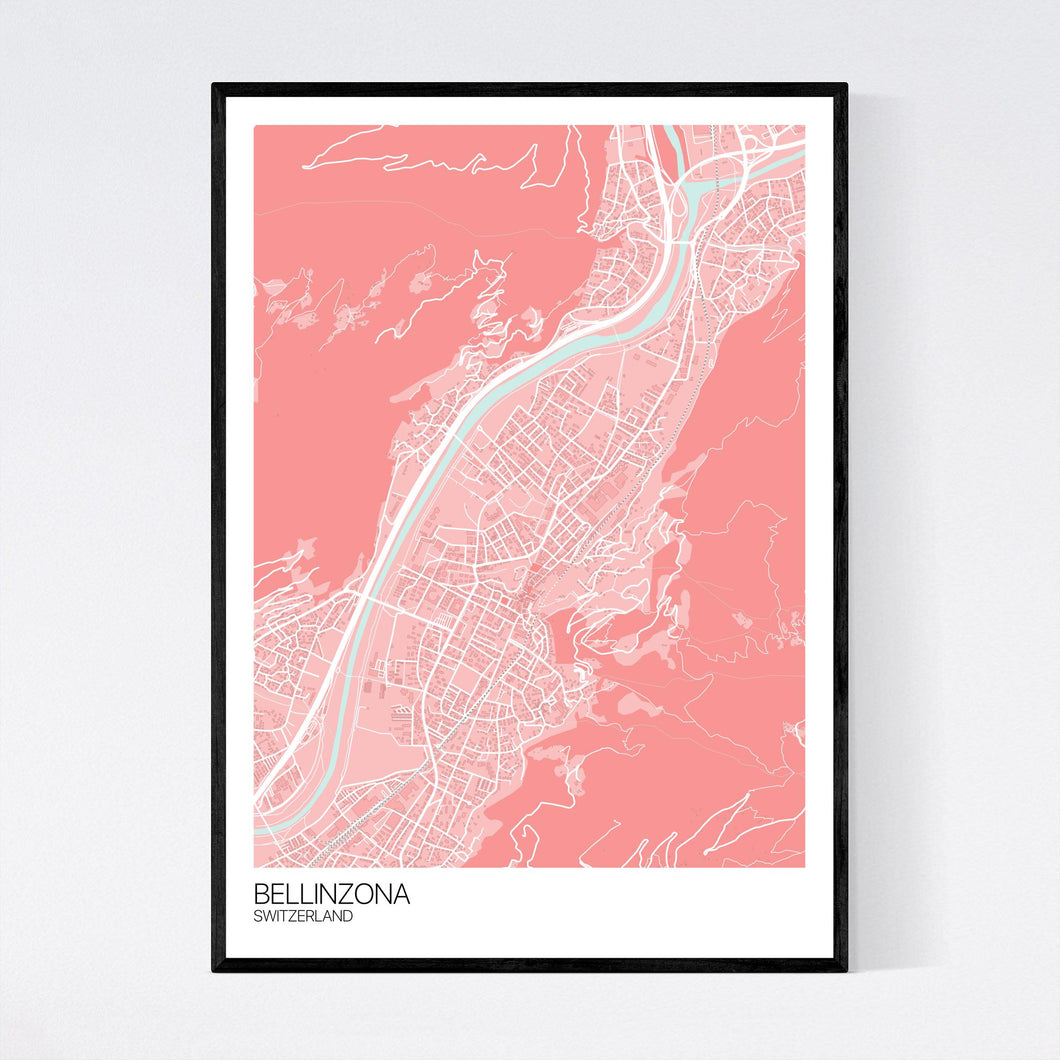 Bellinzona City Map Print