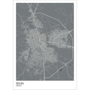 Map of Benin, Nigeria