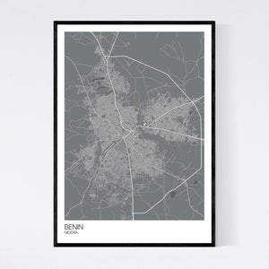 Map of Benin, Nigeria