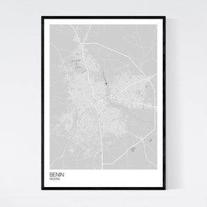 Benin City Map Print