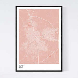 Benin City Map Print