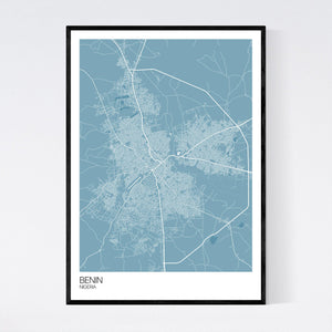 Benin City Map Print