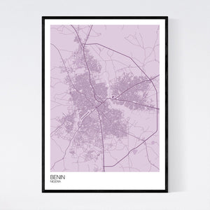 Benin City Map Print