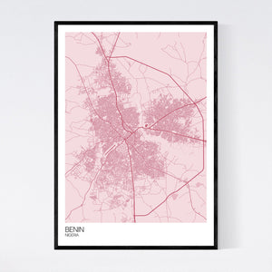 Benin City Map Print