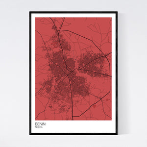 Benin City Map Print