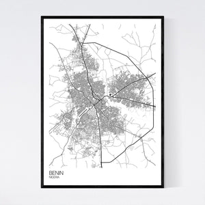 Benin City Map Print
