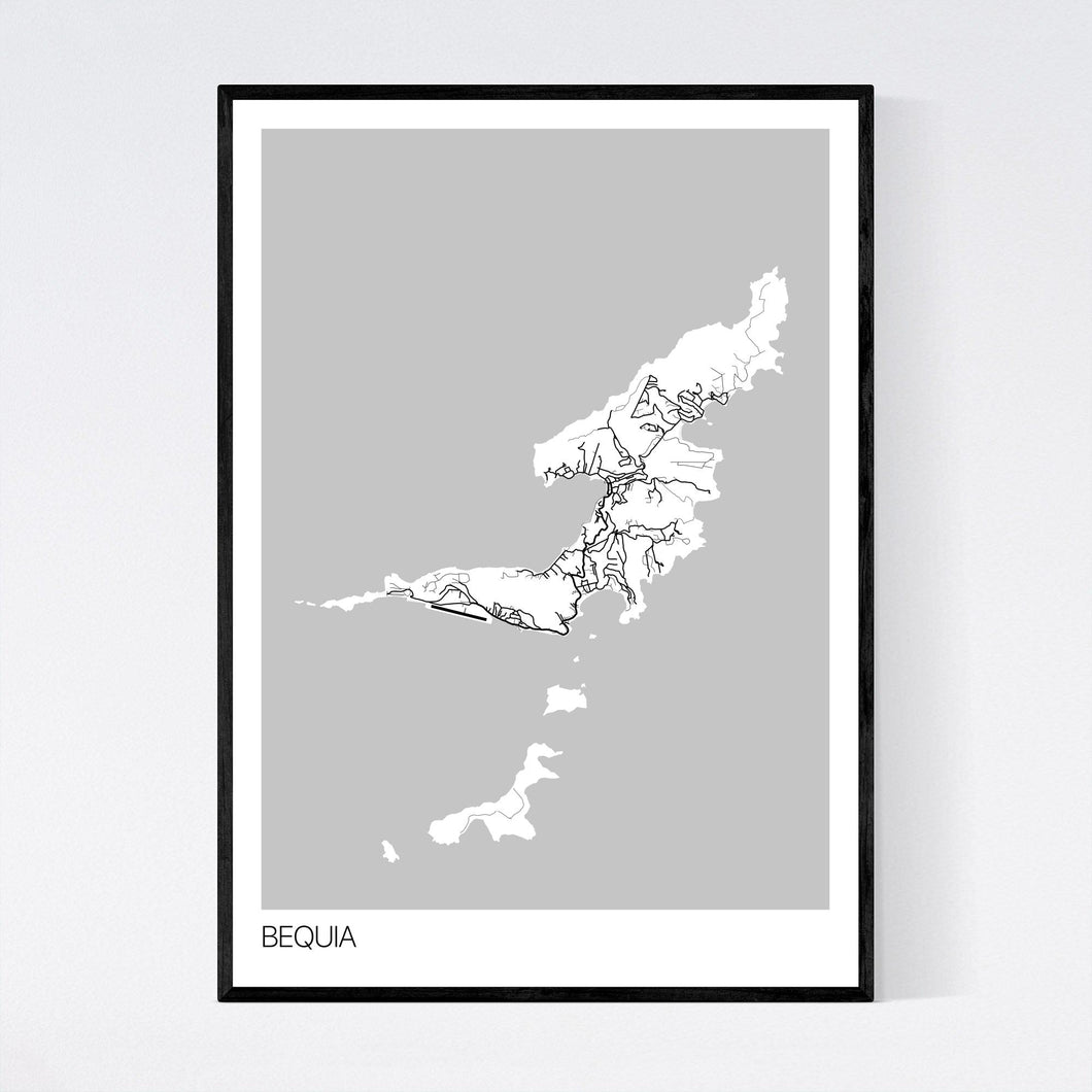 Bequia Island Map Print