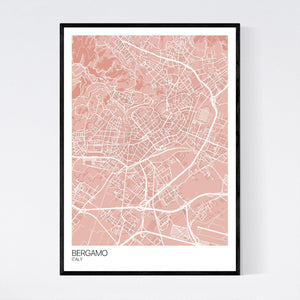 Bergamo City Map Print