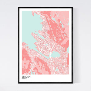 Bergen City Map Print