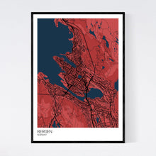 Load image into Gallery viewer, Bergen City Map Print