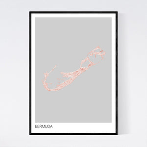 Bermuda Island Map Print