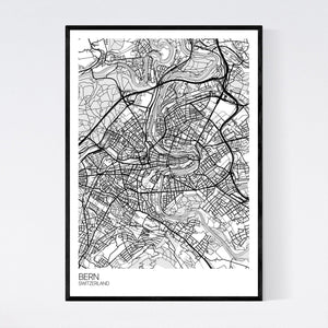 Map of Bern, Switzerland