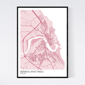 Berwick upon Tweed Town Map Print