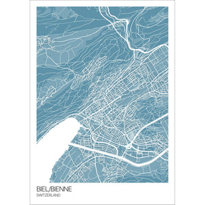 Map of Biel/Bienne, Switzerland