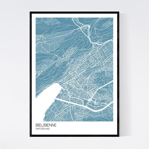Map of Biel/Bienne, Switzerland