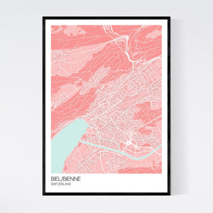 Biel/Bienne City Map Print