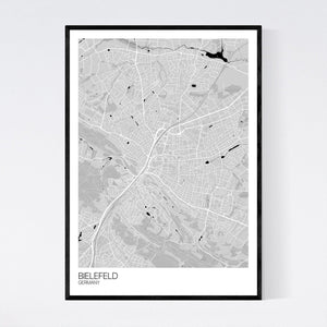 Bielefeld City Map Print