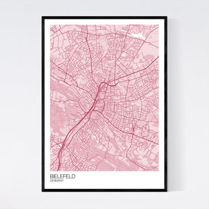 Bielefeld City Map Print