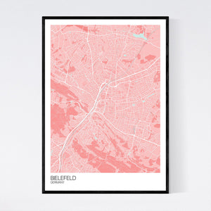 Bielefeld City Map Print
