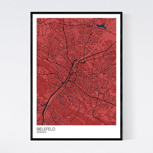 Bielefeld City Map Print