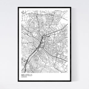 Bielefeld City Map Print