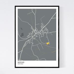Biggar Town Map Print