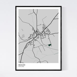 Biggar Town Map Print