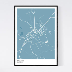 Biggar Town Map Print
