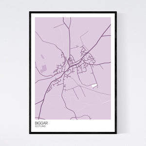 Biggar Town Map Print