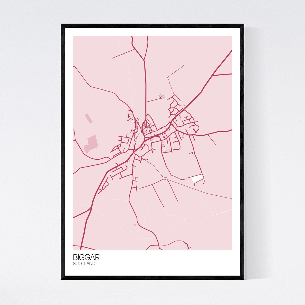 Biggar Town Map Print