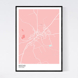 Biggar Town Map Print
