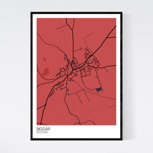 Biggar Town Map Print