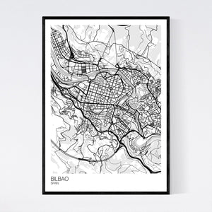 Bilbao City Map Print