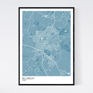 Billericay Town Map Print