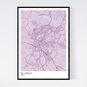 Billericay Town Map Print